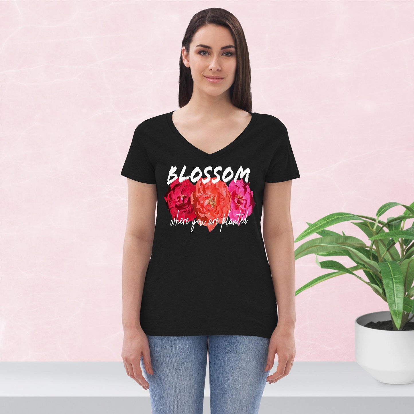 Modesta Rose Women’s recycled v-neck t-shirt