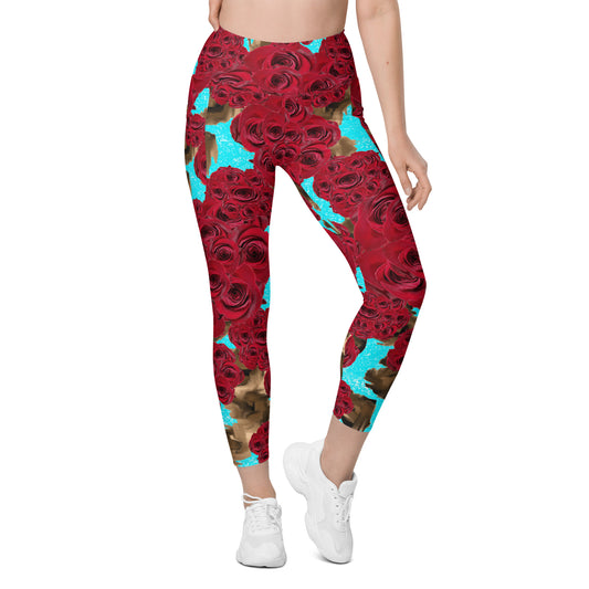 Red Roses Leggings with pockets